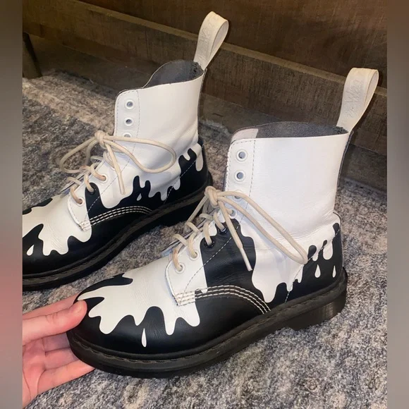 (DISCONTINUED) Black And White Splatter Dr. Martens - Picture 2 of 6